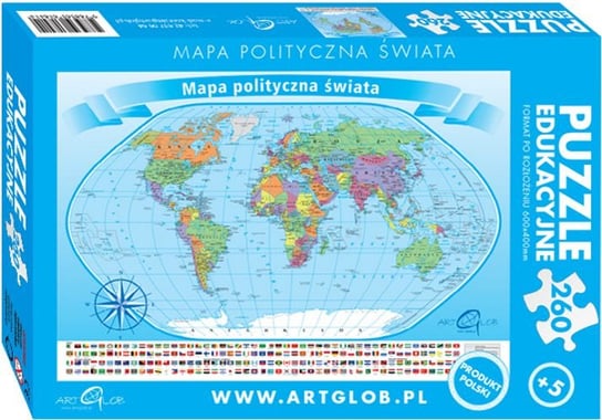 Mapa polityczna świata. Puzzle edukacyjne Opracowanie zbiorowe