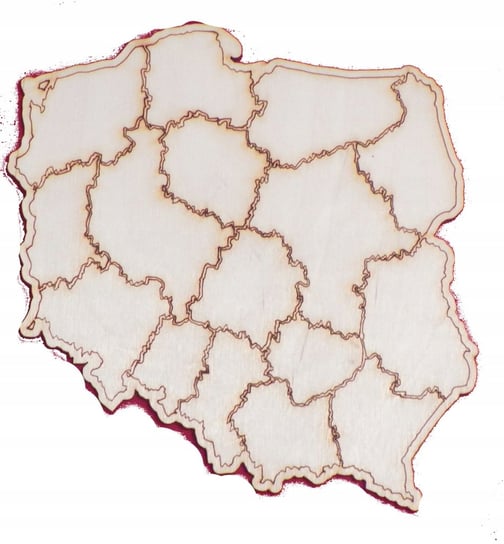 Mapa POLSKI Kontur Drewniany Wzory 10x10cm Inna marka