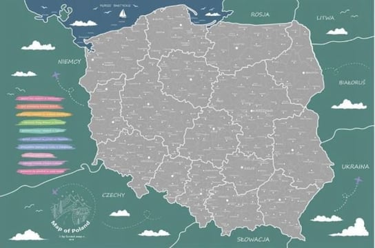 MAPA POLSKI - Srebrna Mapa Zdrapka Inny producent