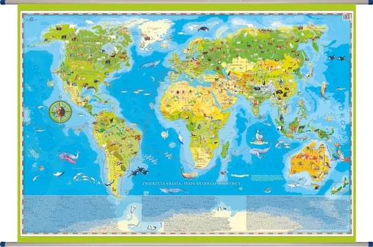 Mapa ścienna dla dzieci. Zwierzęta świata młodego odkrywcy Opracowanie zbiorowe
