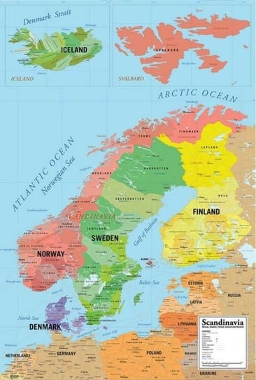 Mapa Skandynawii - plakat Grupoerik