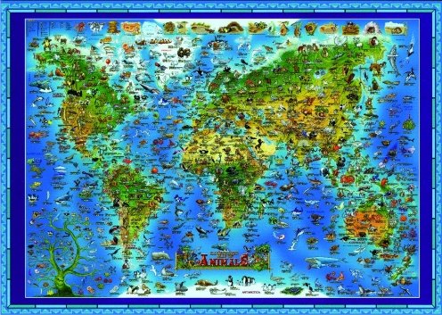 Mapa świata dla dzieci. Animals Opracowanie zbiorowe