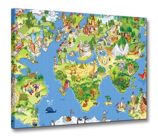 Mapa Świata dla Dziecka - Obraz na płótnie Nice Wall
