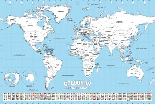 Mapa Świata Kolorowanka - plakat 91,5x61 cm GBeye