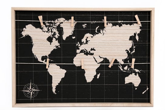 Mapa świata, ramka wisząca, SIL, 50x30x2,5 cm Sil