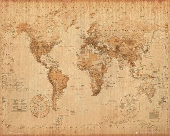Mapa Świata Sepia - plakat 50x40 cm GBeye