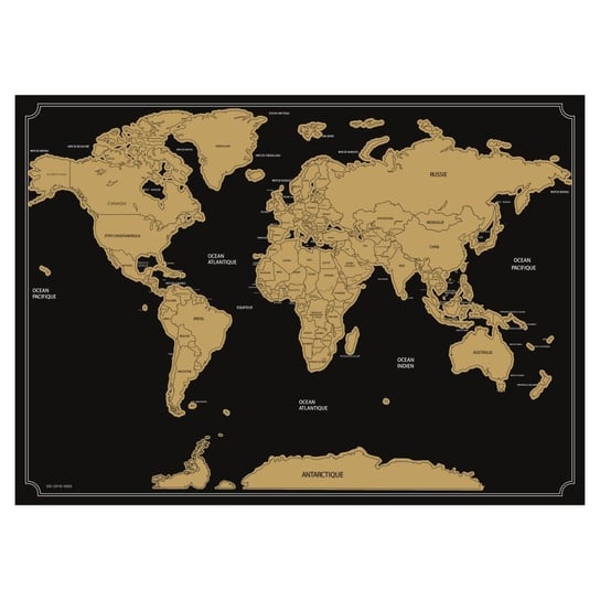 Mapa świata zdrapka, 60 x 82 cm, czarna Atmosphera