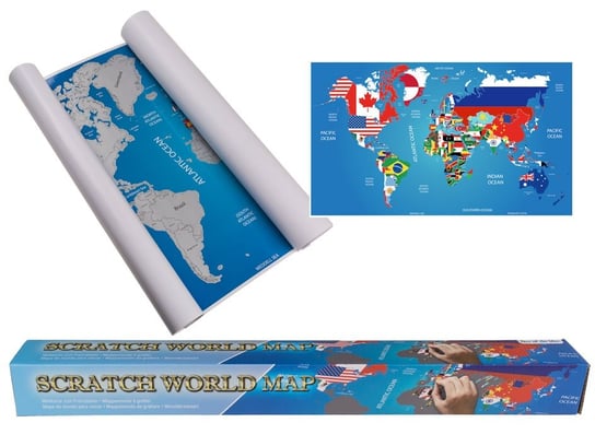 Mapa świata zdrapka Flagi, angielska wersja Kemis - House of Gadgets
