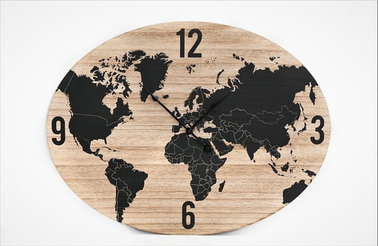 Mapa świata, zegar, SIL, brązowy, 40 cm Sil