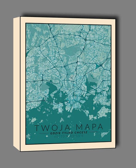 Mapa Twojego miasta vintage - obraz na płótnie 70x100 cm Galeria Plakatu