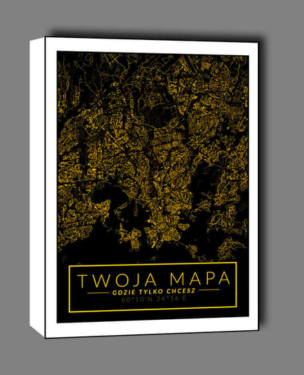 Mapa Twojego miasta złota - obraz na płótnie 30x40 cm Galeria Plakatu