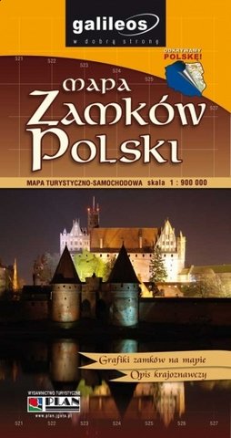 Mapa zamków Polski. Mapa turystyczno-samochodowa 1:900 000 Studio Plan