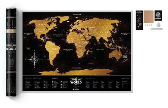 Mapa zdrapka świat, Travel Map Black World 1DEA.me