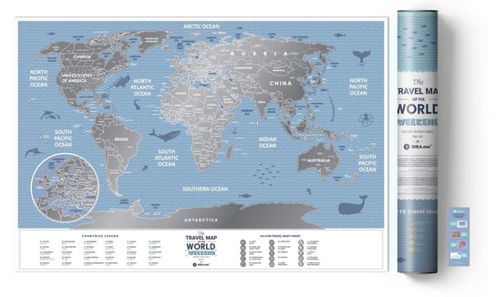Mapa zdrapka Świat, Travel Map Weekend World, 60x40 cm 1DEA.me