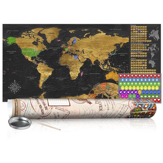 Mapa zdrapka: Złote podróże, 100x50 cm zakup.se