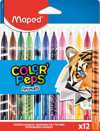 Maped, Flamastry kolorowe Animals 845403, 12 szt. Maped