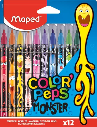 Maped, Flamastry kolorowe Monster 845400, 12 szt. Maped