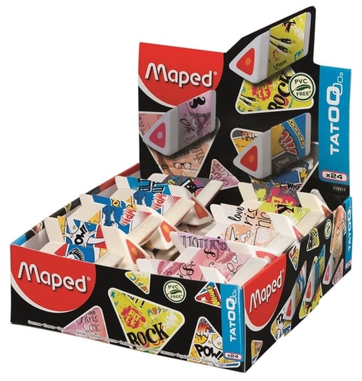 Maped, gumka pyramide, trójkolorowa display, 24 sztuki Maped