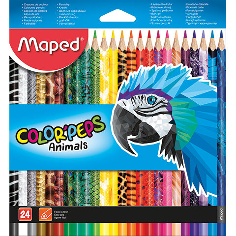 Maped, Kredki ołówkowe, 24 kolory, dwa rodzaje szaty graficznej kredek i opakowania, wysyłka losowa Maped