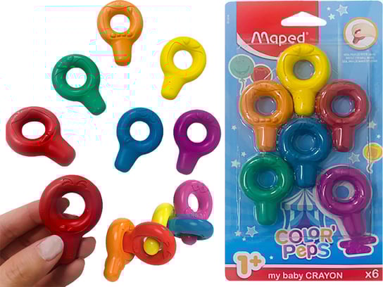 MAPED MOJE Pierwsze Kredki 6 INTENSYWNYCH kolorów NAUKA Rysowania Maped