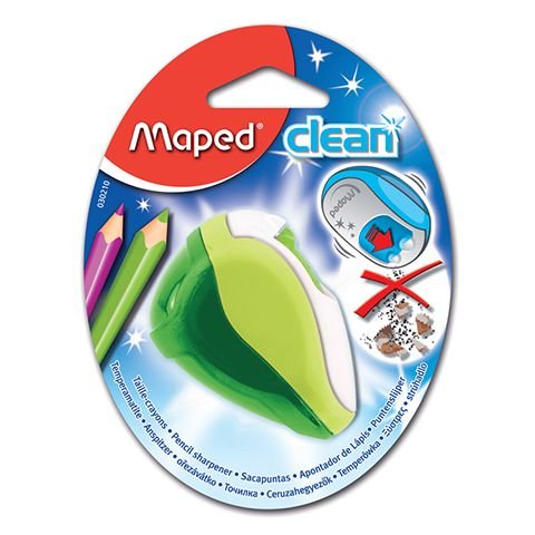 Maped Temperówka Clean 2 otwory, zielona blister Maped
