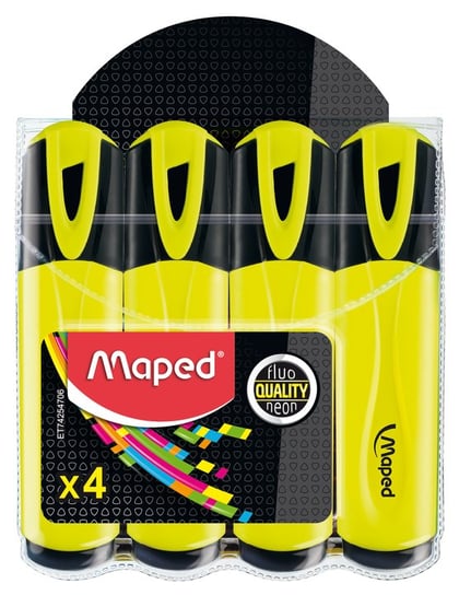 Maped, Zakreślacz Maped Fluo Peps  Żółty 4 Szt. Maped