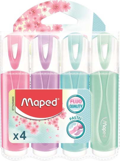 Maped, zakreślacze fluo peps pastel, 4 kolory Maped