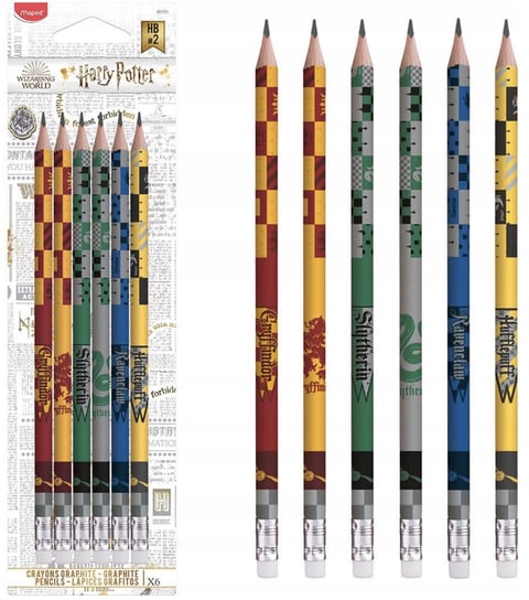 Maped Zestaw Ołówków Harry Potter Z Gumką 6Szt Maped