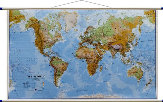 Maps International, mapa ścienna Świat fizyczny, 1:30 000 000 Maps International