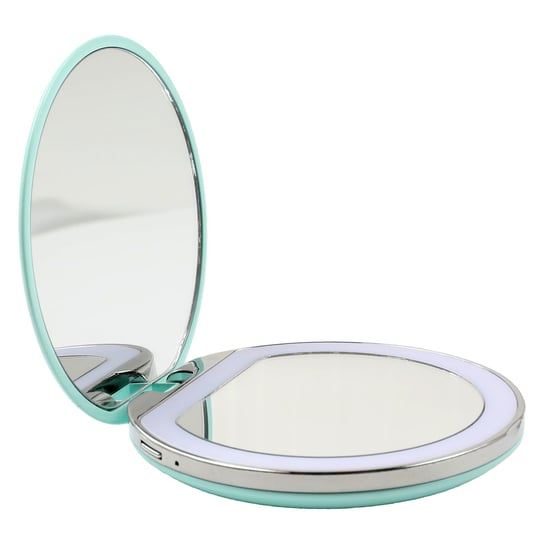 Maquillage, Lusterko kieszonkowe z regulowanym podświetleniem LED (USB), turkusowe AILORIA