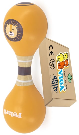 MARAKASY Drewniana Zabawka SENSoryczna dla niemowląt Grzechotka Rozwojowa Viga 0+ montessori PakaNiemowlaka