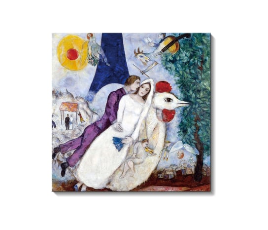 Marc Chagall, Kochankowie na kogucie, 70x70 cm / PRINTORAMA PRINTORAMA