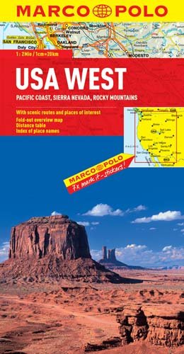 Marco Polo Kontinentalkarte USA West / Pazifikküste, Sierra Nevada, Rocky Mountains 1 : 2 000 000 Opracowanie zbiorowe