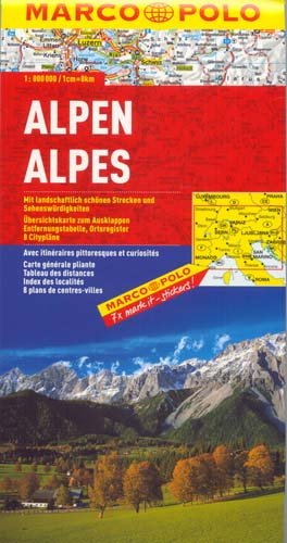 Marco Polo Länderkarte Alpen 1 : 800 000 Opracowanie zbiorowe