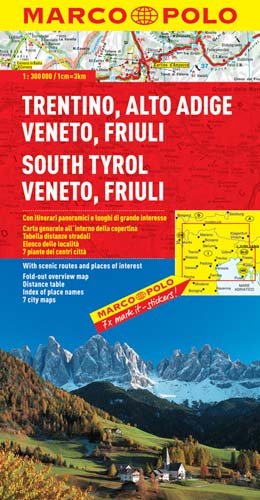 Marco Polo Regionalkarte Italien. Südtirol, Venetien, Friaul 1 : 300 000 Opracowanie zbiorowe