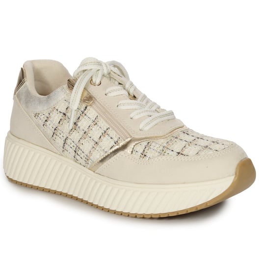 Marco Tozzi Damskie Sneakersy Półbuty Cream Comb-38 Marco Tozzi