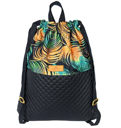 Maremi, worek - plecak, złote liście palmowe MAREMI Design