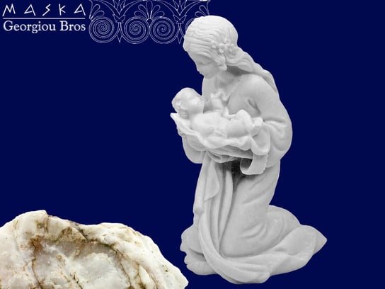 Maria z dzieciątkiem - alabaster grecki MASKA