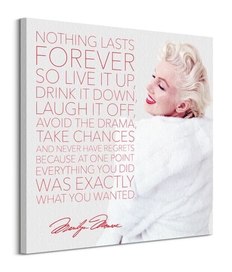Marilyn Monroe Nothing Lasts Forever - obraz na płótnie Pyramid International
