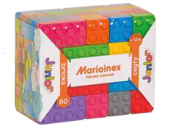 Marioinex Klocki CEGŁY JUNIOR Konstrukcyjne 60 elementów klocków Marioinex