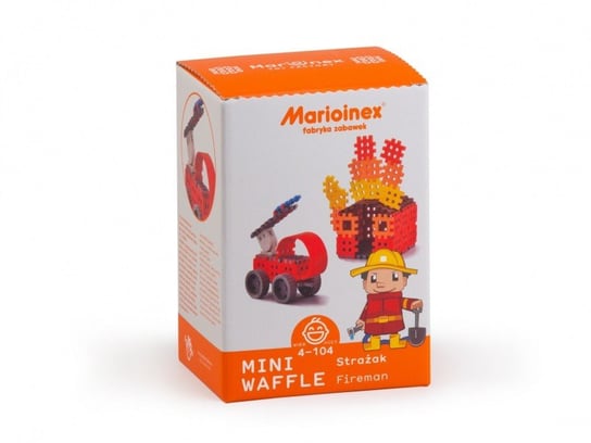 Marioinex, klocki konstrukcyjne Mini Waffle Strażak, zestaw średni Marioinex