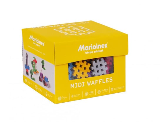 Marioinex, klocki konstrukcyjne Waffle Midi, 150 elementów Marioinex