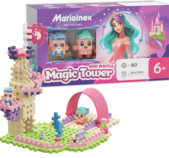 Marioinex Klocki Mini Waffle Księżniczka Królewna Magiczna Wieża 80 El 2 Fig Marioinex
