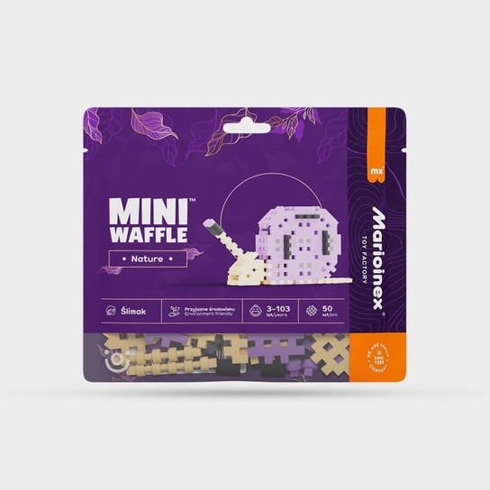 Marioinex, Klocki Mini waffle Nature - Ślimak 50 elementów Marioinex