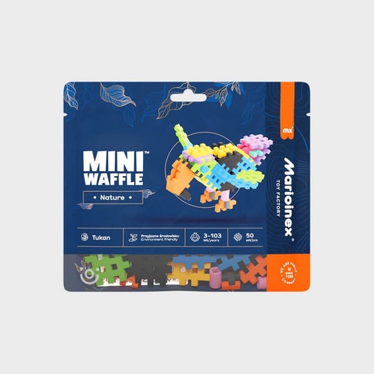 Marioinex, Klocki Mini Waffle Nature - Tukan 50 elementów Marioinex