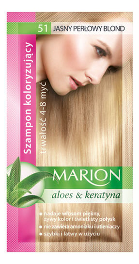 Marion, Aloes & Keratyna, szampon koloryzujący 51 Jasny Perłowy Blond, 40 ml Marion