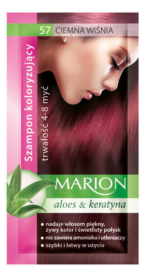 Marion, Aloes & Keratyna, szampon koloryzujący 57 Ciemna Wiśnia, 40 ml Marion