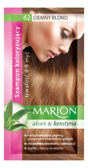 Marion, Aloes & Keratyna, szampon koloryzujący 62 Ciemny Blond, 40 ml Marion