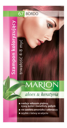 Marion, Aloes & Keratyna, szampon koloryzujący 67 Bordo, 40 ml Marion