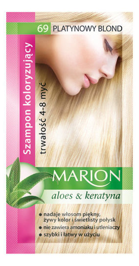 Marion, Aloes & Keratyna, szampon koloryzujący 69 Platynowy Blond, 40 ml Marion